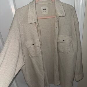 Aerie lumberjane waffle button up